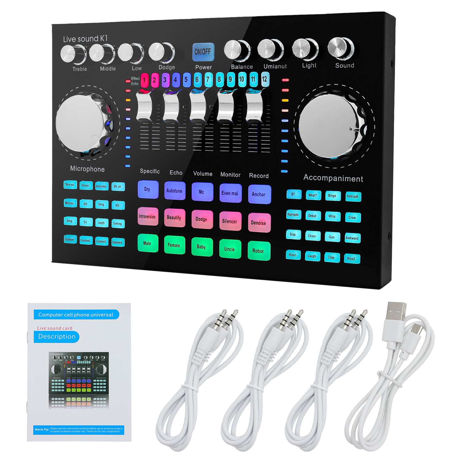Music Audio Pro - Mixer Audio K1, Scheda Audio Live,