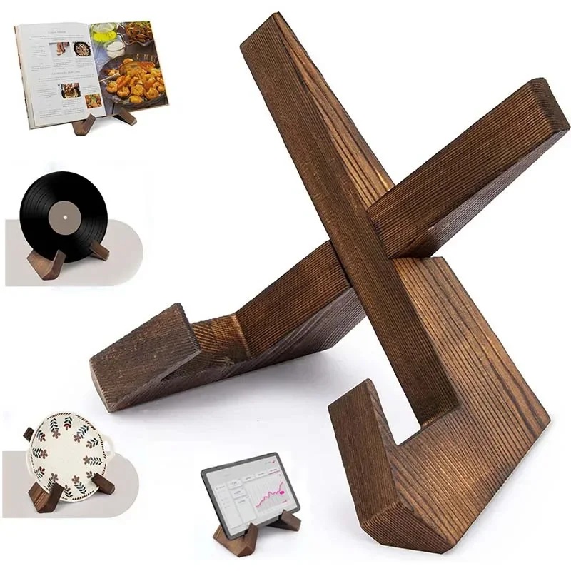 Music Stand Folding - Espositore per dischi retrò in legno